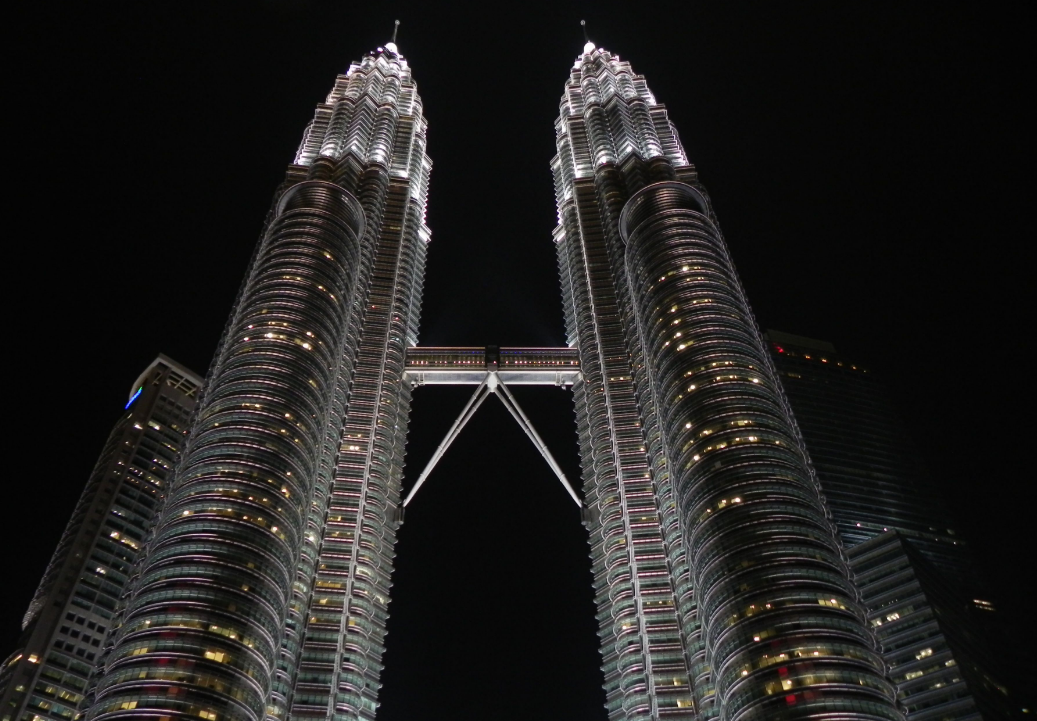 Malaysia Kuala Lumpur City Centre Petronas Twin Towers Obstruction Light Project