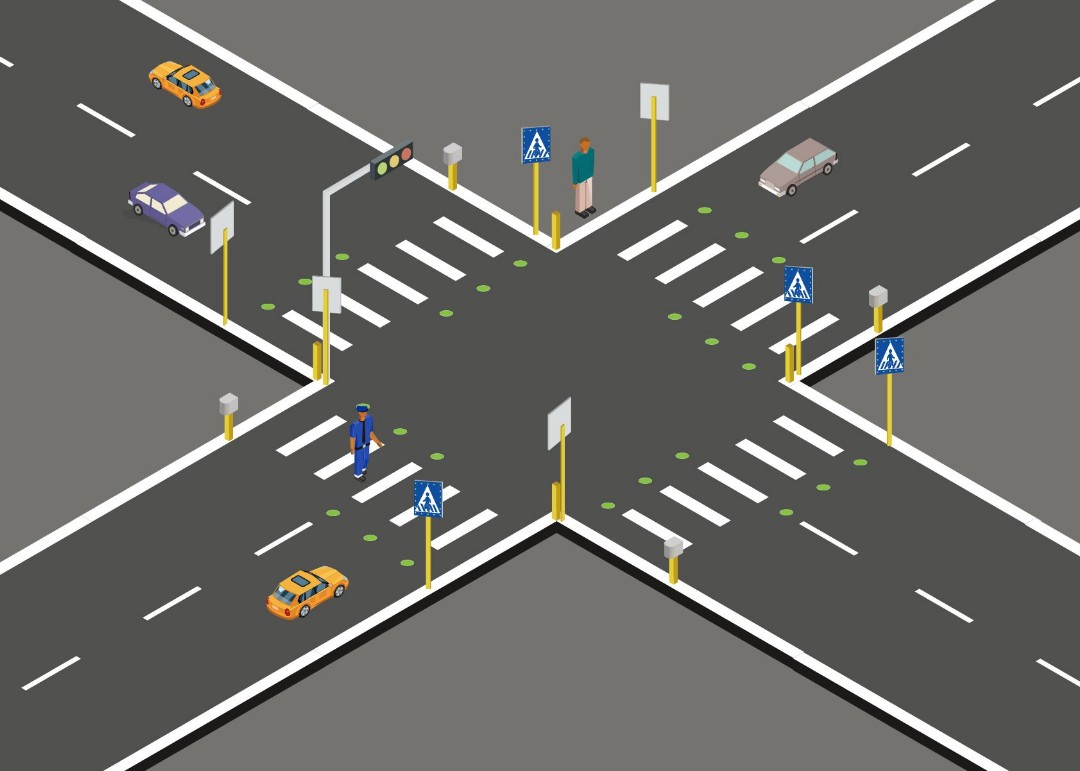 Intelligent Pedestrian Zebra Crossing Lights,Solar Traffic Warning Light